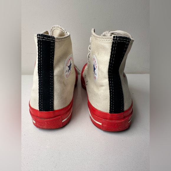 Comme des Garçons PLAY x Converse Chuck 70 High Tops Women’s US 6 Red Sole - Picture 4 of 10
